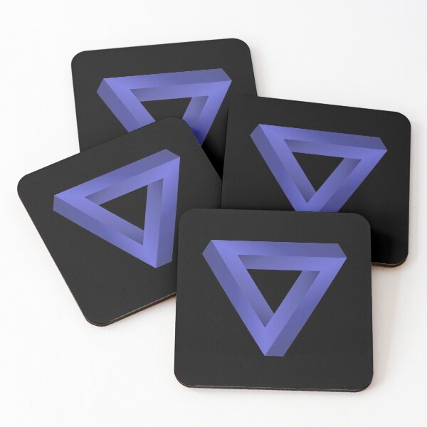 Item preview, The Impossible Penrose Triangle Optical Illusion Art ( Blue ) designed and sold by pgons.