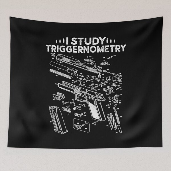 Item preview, I Study Triggernometry Gun On Back Funny Veteran designed and sold by YoungSweeney.