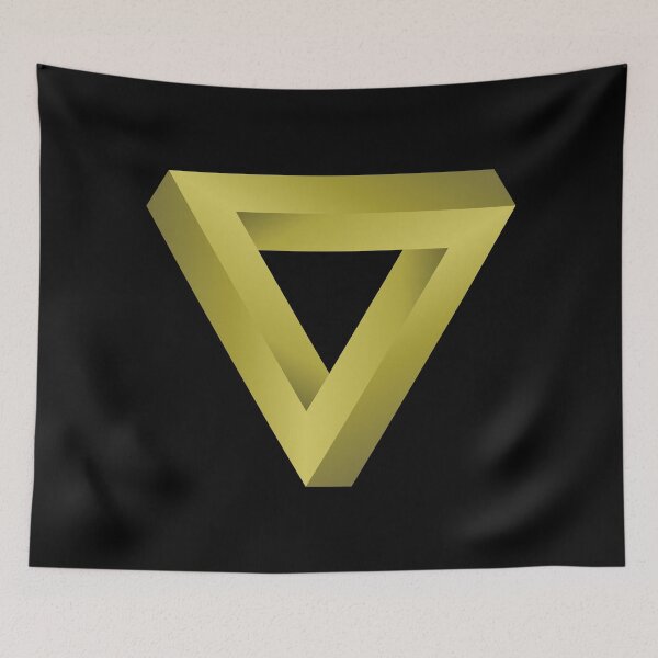 Item preview, The Impossible Penrose Triangle Optical Illusion Art ( Gold ) designed and sold by pgons.