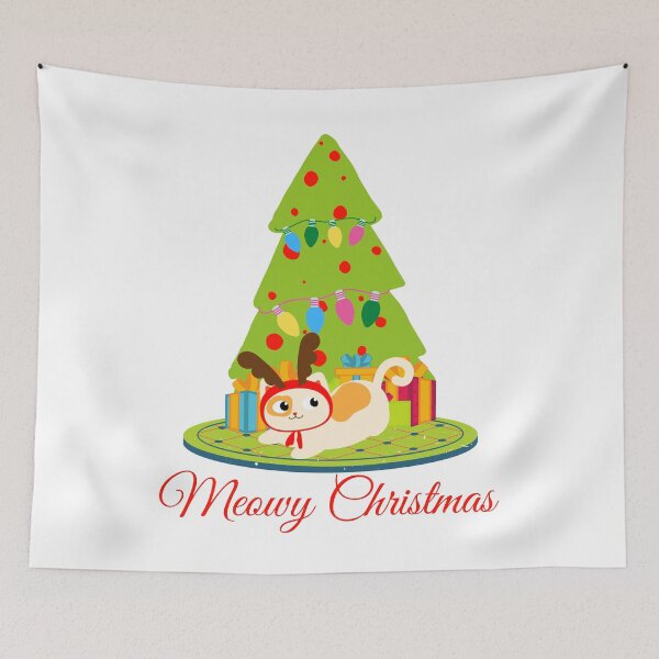 Item preview, MEOWY CHRISTMAS Autumn Fall Winter Christmas Holiday Design designed and sold by LevelUpMerch.