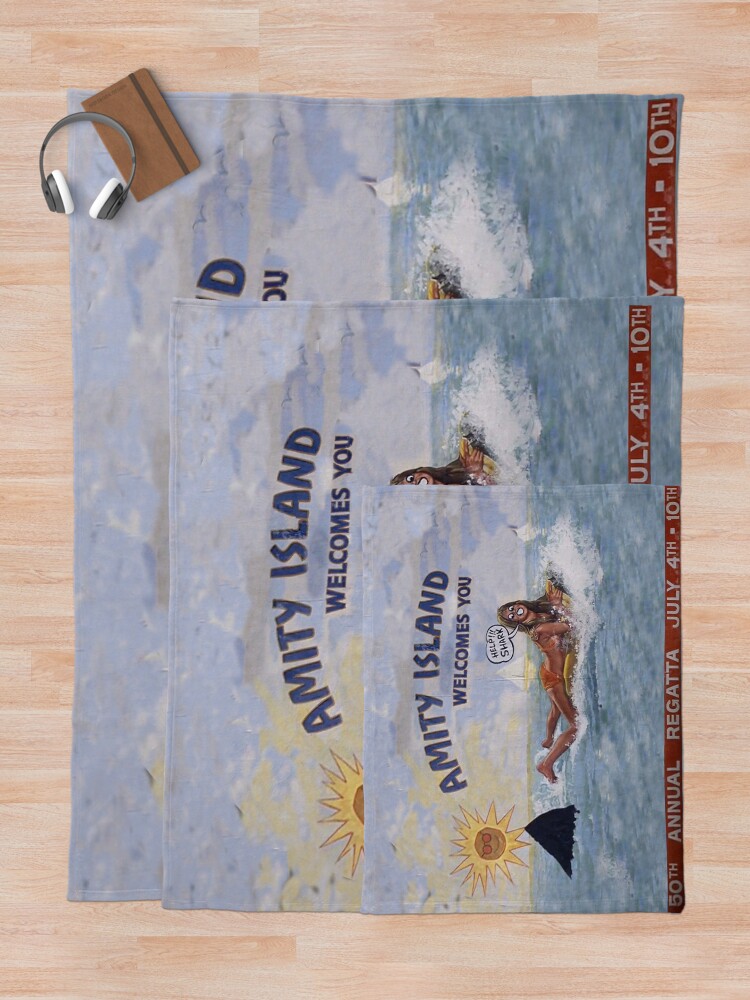 Thumbnail 5 of 6, Throw Blanket, Welcome To Amity Island designed and sold by myronmhouse.