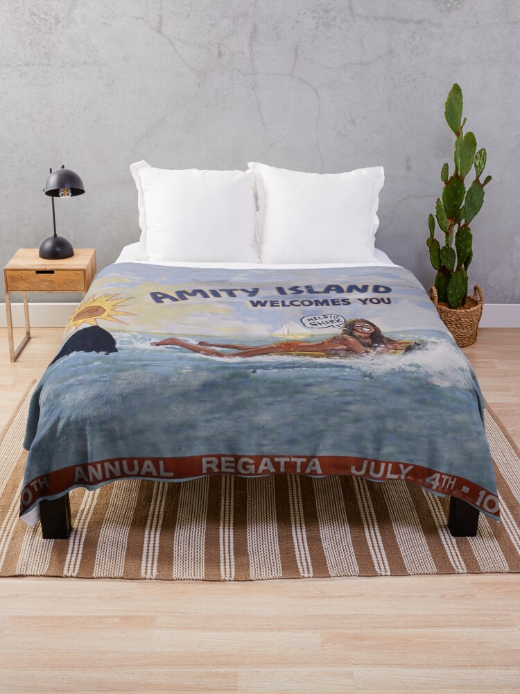 Thumbnail 1 of 6, Throw Blanket, Welcome To Amity Island designed and sold by myronmhouse.
