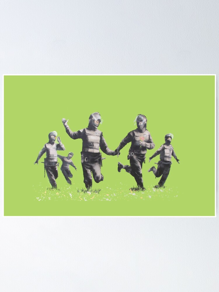 ARTCANVAS Riot Police in The Field by Banksy on sale Canvas Art Print