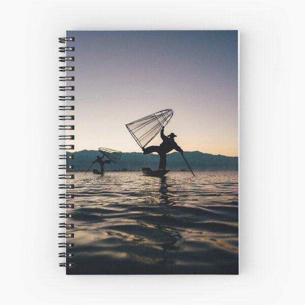 Item preview, Two Traditional Fishermen on Inle Lake, Burma designed and sold by visualspectrum.