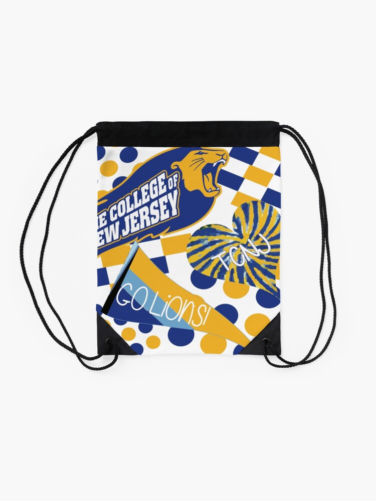 Alternate view of The College of New Jersey Collage Drawstring Bag