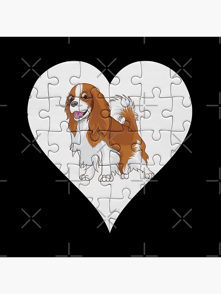 Cavalier King Charles Spaniel Heart Jigsaw Pieces Design - Cavie by dog-gifts
