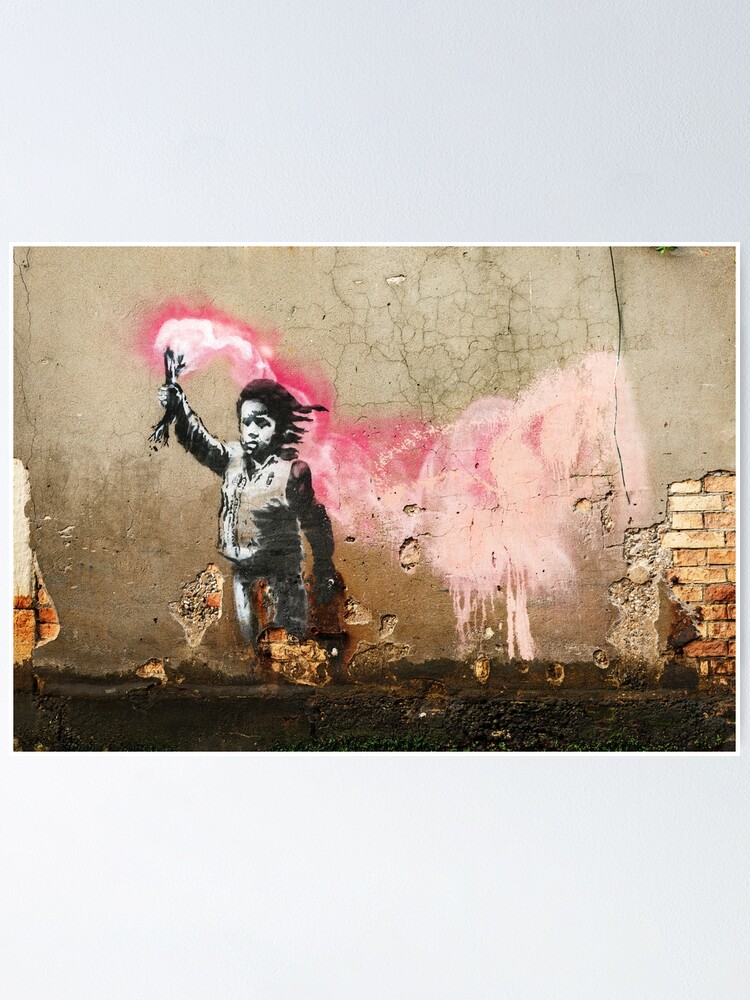 Banksy Migrant Child Mural Venice | Poster