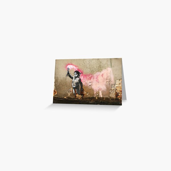 Banksy Migrant Child Mural Venice Greeting Card