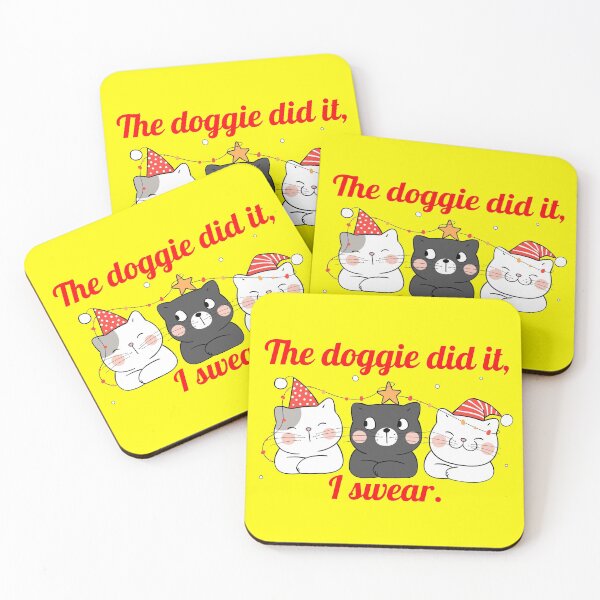 Item preview, Cute Cats light Christmas, Cat lover Xmas, The Doggie did it designed and sold by ZEDPrintables.