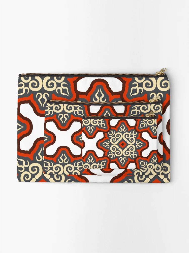 Thumbnail 2 of 4, Zipper Pouch, Pattern RGW Red Gray designed and sold by kyds.