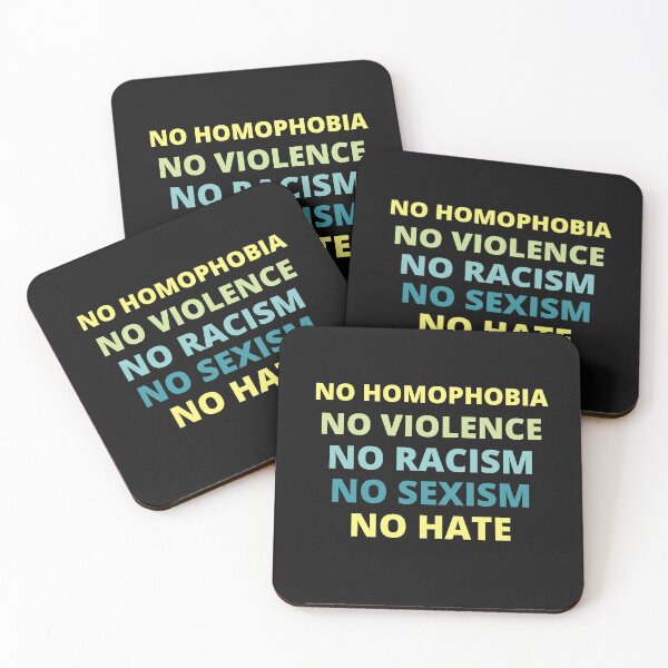 Item preview, no homophobia no violence no racism no sexism no hate,back print,protest designed and sold by BousboulaStorie.