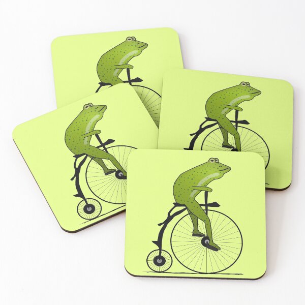 Aperçu de l'œuvre Grenouille excentrique à vélo penny farthing créée et vendue par Happy Puppy Print On Demand.