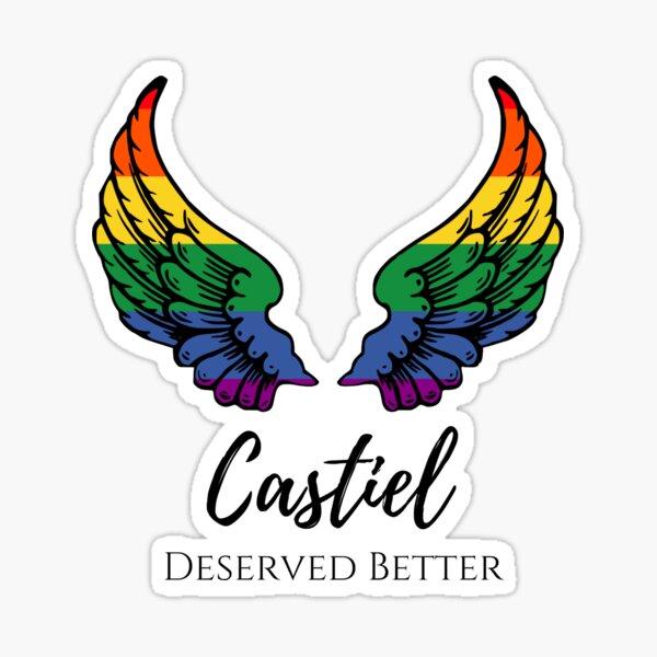 Castiel rainbow wings Sticker for Sale by LannisterOnMars