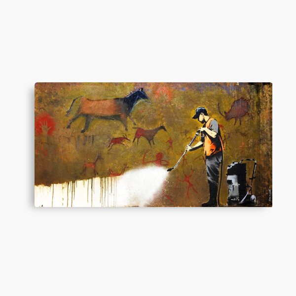 Item preview, Banksy Council Worker Graffiti Cave Painting Removal designed and sold by WE-ARE-BANKSY.