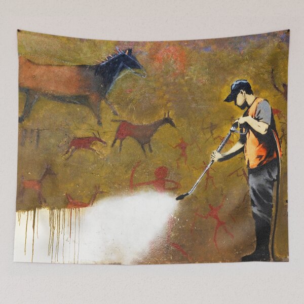 Item preview, Banksy Council Worker Graffiti Cave Painting Removal designed and sold by WE-ARE-BANKSY.