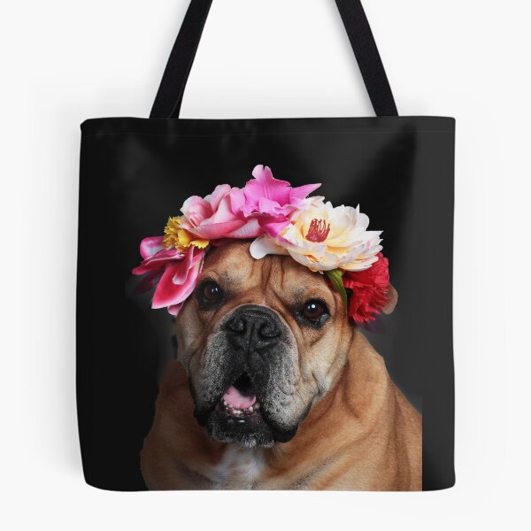 Item preview, Continental bulldog dog with flower wreath designed and sold by Toffy2222.