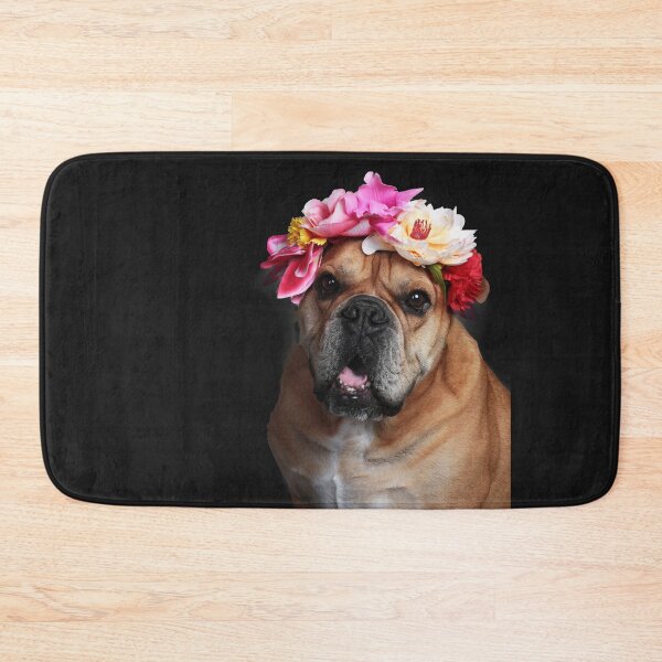 Item preview, Continental bulldog dog with flower wreath designed and sold by Toffy2222.