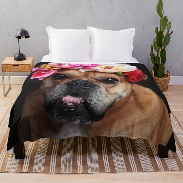 Item preview, Continental bulldog dog with flower wreath designed and sold by Toffy2222.