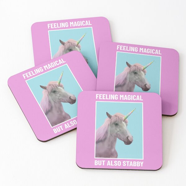 Item preview, Feeling Magical But Also Stabby Unicorn designed and sold by PerivoliTees.