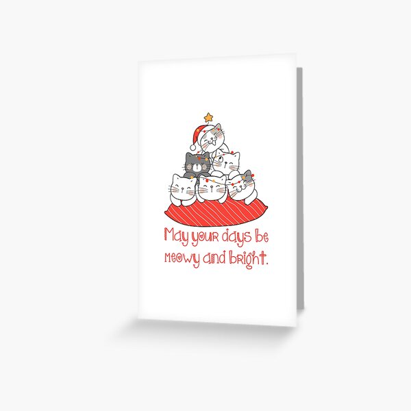 Item preview, Cute Cats light Christmas, Cat lover Xmas, May your days be Meowy and Bright designed and sold by ZEDPrintables.