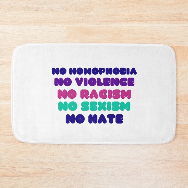 Item preview, no homophobia no violence no racism no sexism no hate,back print,protest designed and sold by BousboulaStorie.