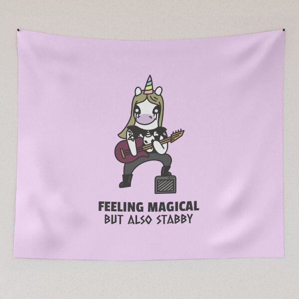 Item preview, Feeling Magical But Also Stabby Unicorn designed and sold by PerivoliTees.