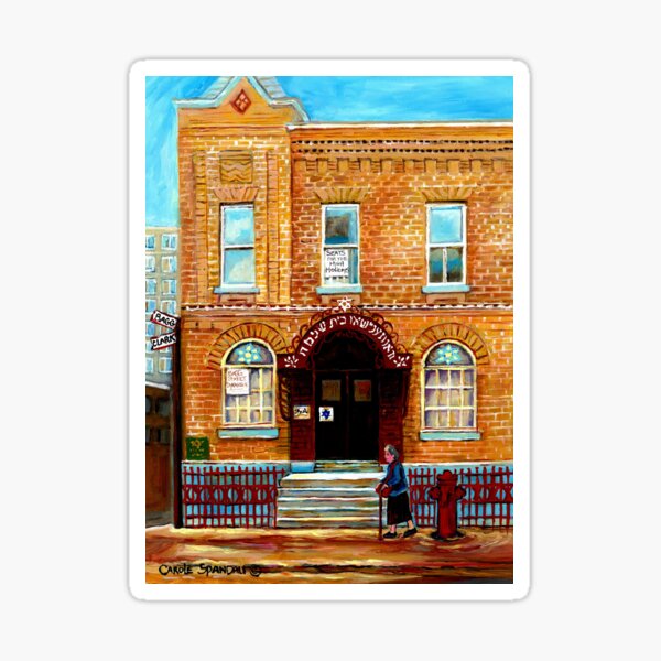 Item preview, THE JEWISH STREET CLARK AND BAGG SYNAGOGUE MONTREAL CITY SCENE CANADIAN ART designed and sold by Carole  Spandau.