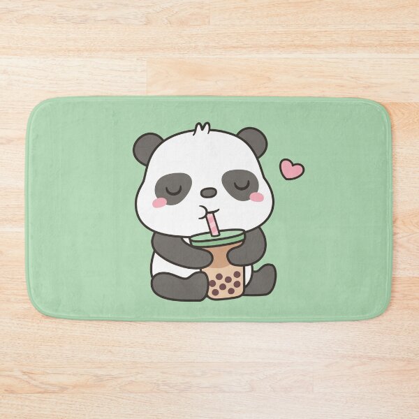 Item preview, Cute Little Panda Enjoying Boba Tea designed and sold by rustydoodle.