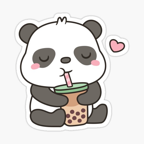 Cute sweet happy little Kawaii baby panda bear' Sticker