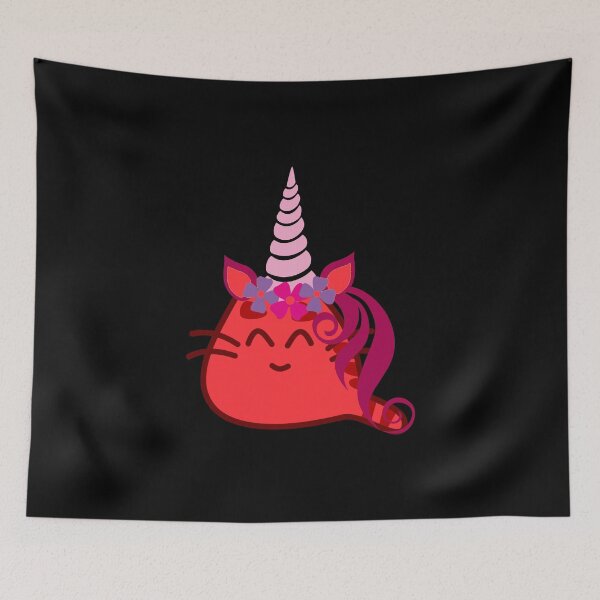 Item preview, Magic CAT Unicorn Cute Gift for Kids and Girls Black Background designed and sold by yasmh.