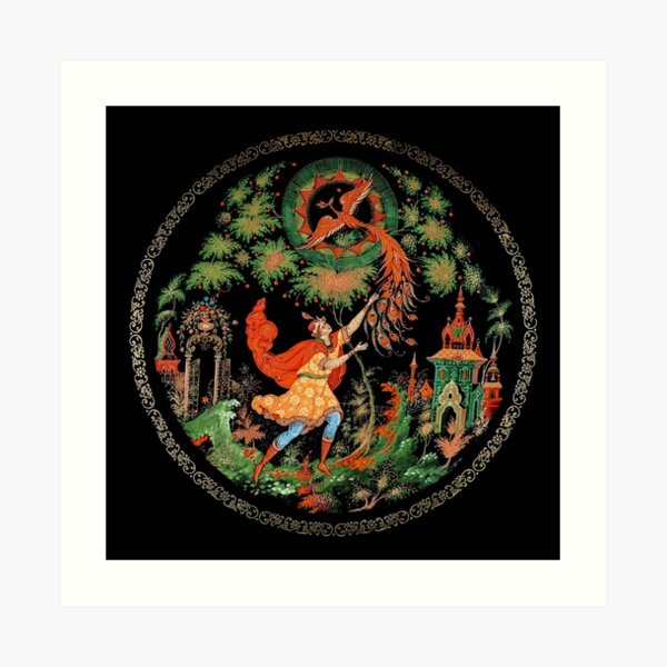 Plate, Painting, Decorative Plate, Russian Fairy Tales Art Print