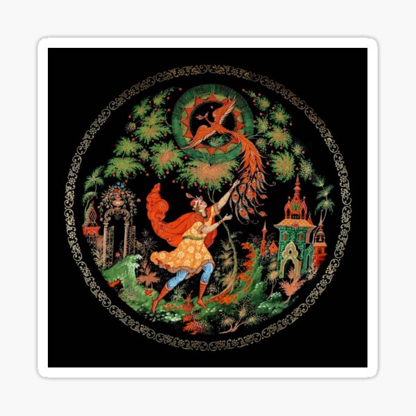 Plate, Painting, Decorative Plate, Russian Fairy Tales Sticker