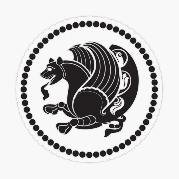 Simurgh as the royal emblem of the Sassanian Empire Transparent Sticker
