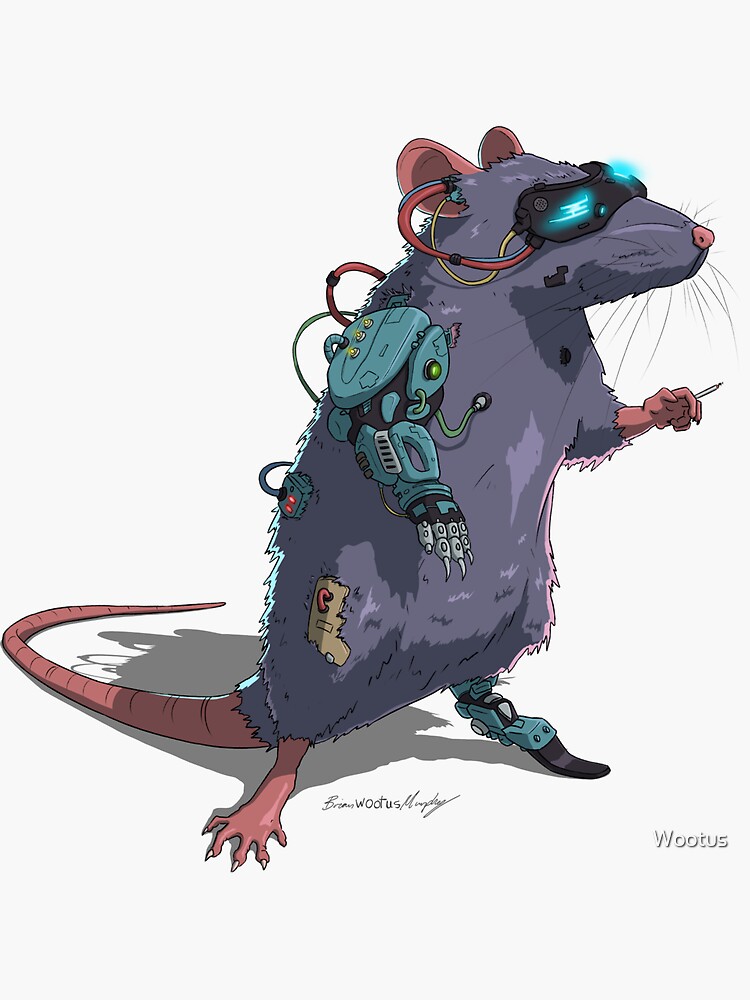 “Cyberpunk Rat” Sticker for Sale by Wootus | Redbubble