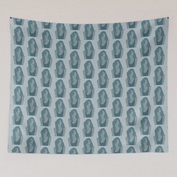 Item preview, Jenny - Girl with flowing hair in blue tones designed and sold by LeaDavidArt.
