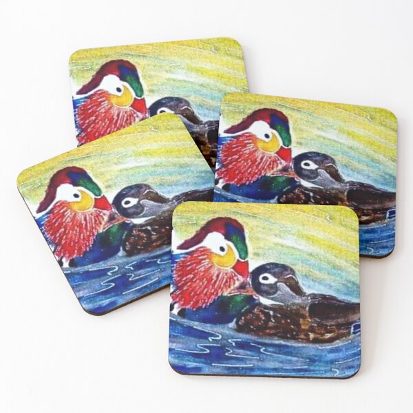 Item preview, Mandarin ducks watercolor painting designed and sold by horseaddicted.