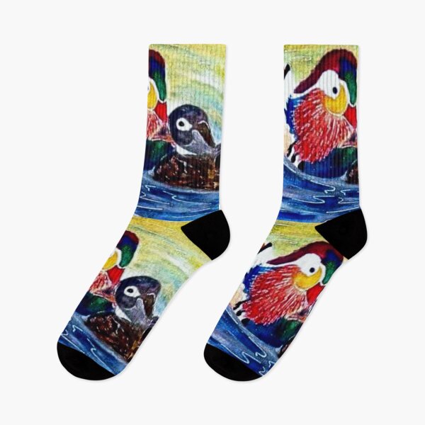 Item preview, Mandarin ducks watercolor painting designed and sold by horseaddicted.