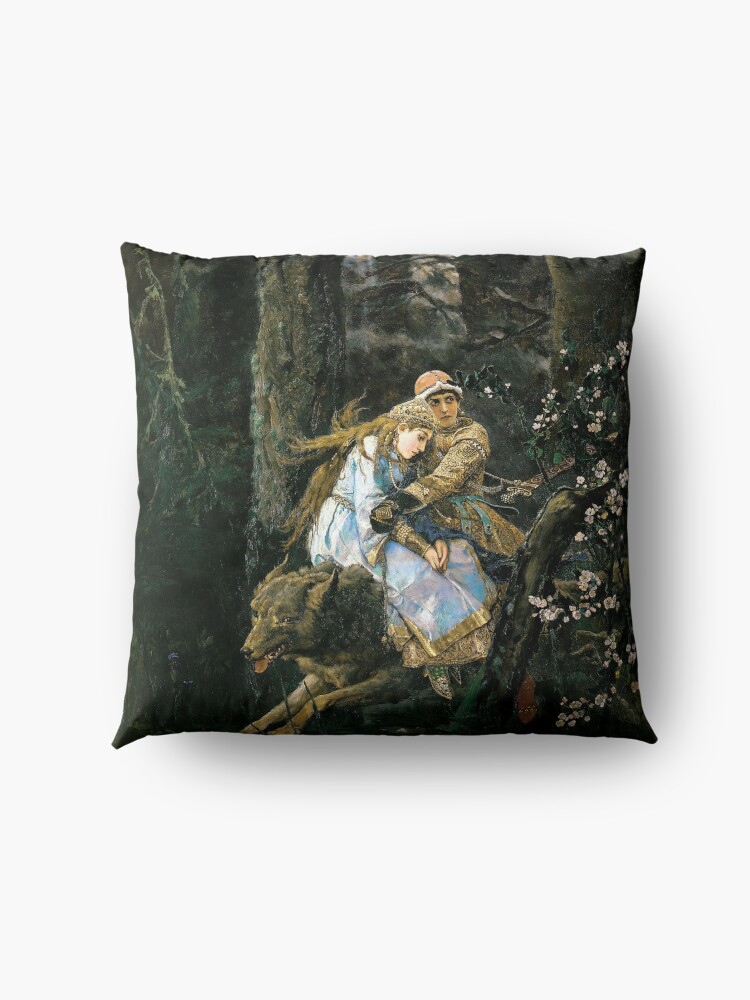Alternate view of Ivan tsarevich riding the grey wolf Floor Pillow