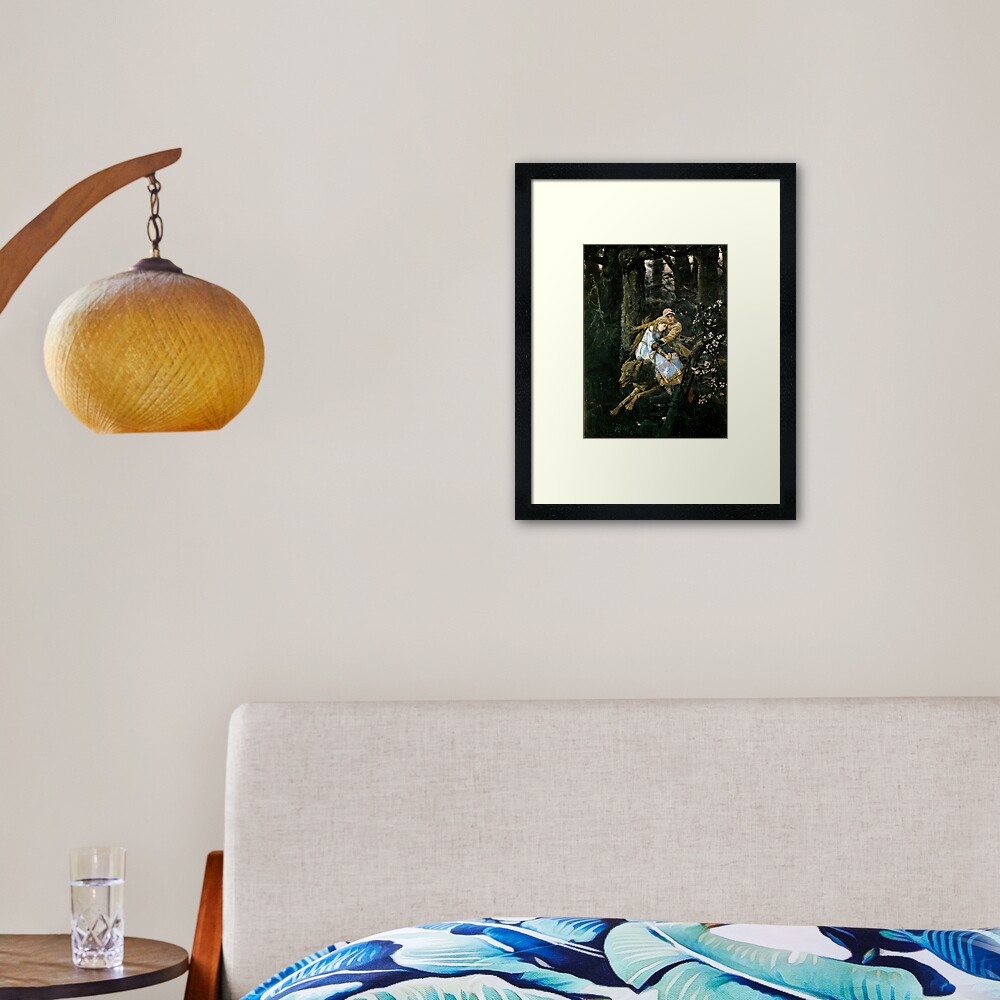 Ivan tsarevich riding the grey wolf Framed Art Print