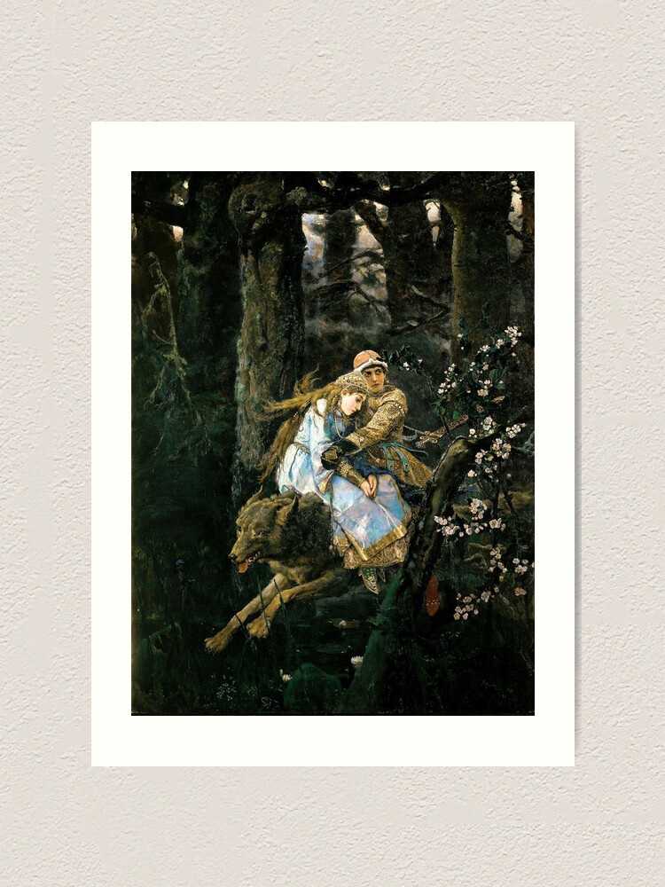 Alternate view of Ivan tsarevich riding the grey wolf Art Print