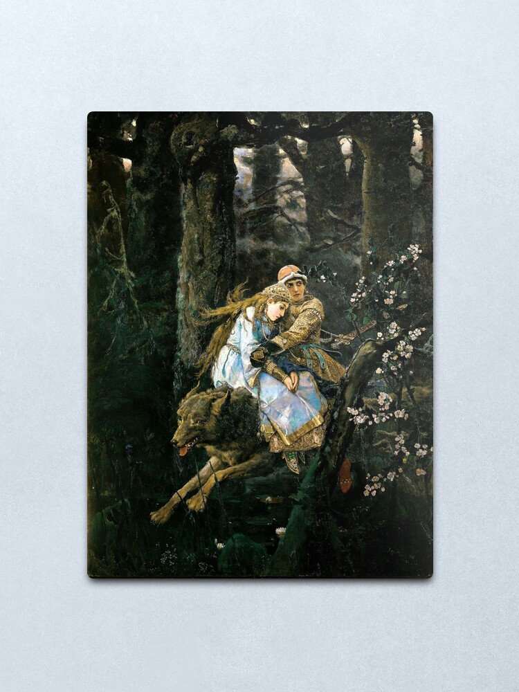 Alternate view of Ivan tsarevich riding the grey wolf Metal Print