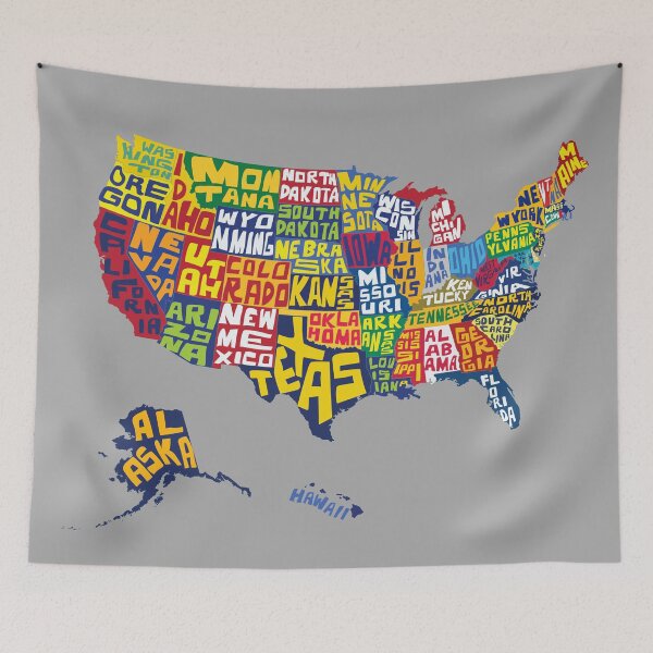Item preview, USA map country, United States of America. Lettering, typographic design designed and sold by mashmosh.