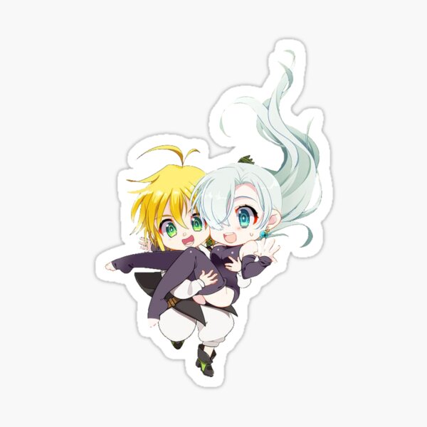 Sept péchés capitaux Meliodas et Elizabeth Liones Chibi # 2 Sticker