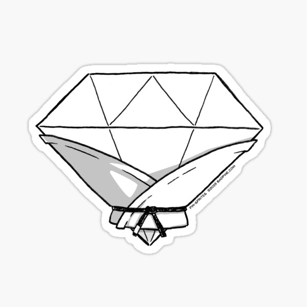 Pin-Sprites - Diamond in a Gi - Black and White/ No-Face Sticker