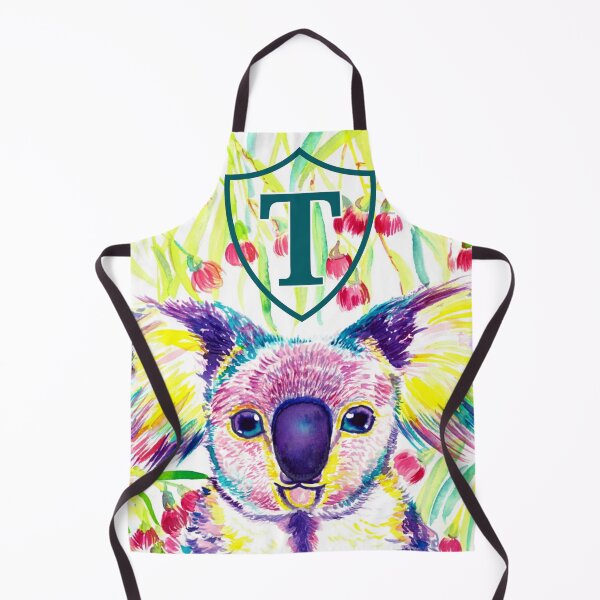 Item preview, Letter T Personalized Rainbow koala in blooming eucalyptus tree designed and sold by orangerinka.