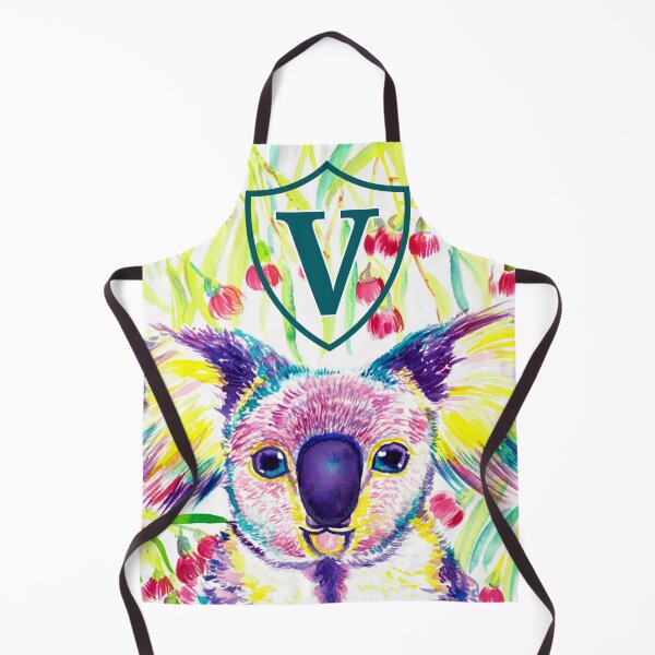 Item preview, Letter V Personalized Rainbow koala in blooming eucalyptus tree designed and sold by orangerinka.