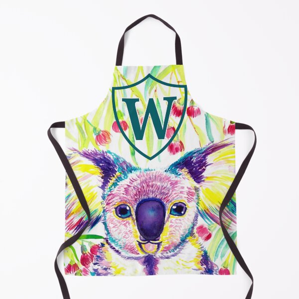 Item preview, Letter W Personalized Rainbow koala in blooming eucalyptus tree designed and sold by orangerinka.
