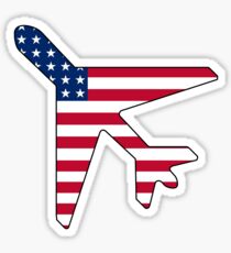 American flag airplane Sticker