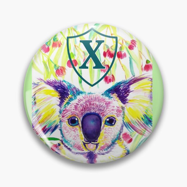 Item preview, Letter X Personalized Rainbow koala in blooming eucalyptus tree designed and sold by orangerinka.