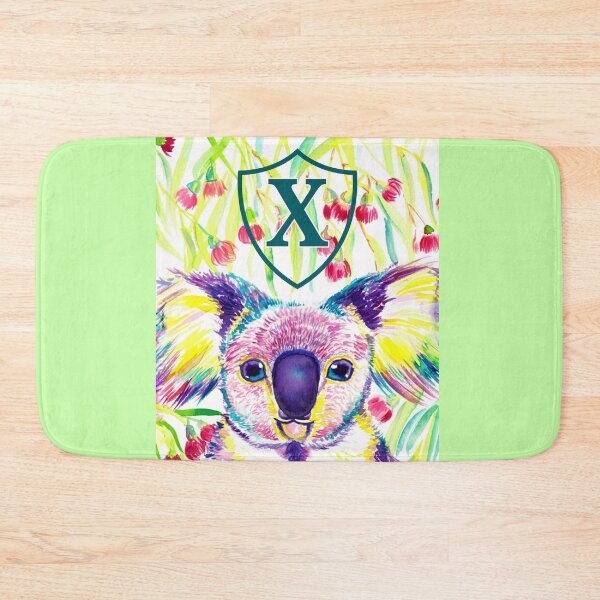 Item preview, Letter X Personalized Rainbow koala in blooming eucalyptus tree designed and sold by orangerinka.